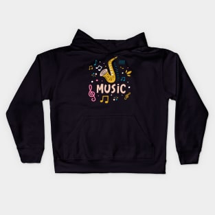 Music saxophone Kids Hoodie